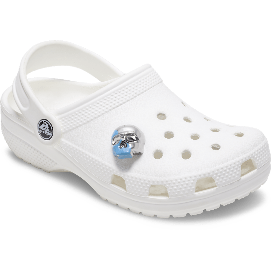 Crocs - Silver and Blue Enamel Skull Jibbitz™ charms